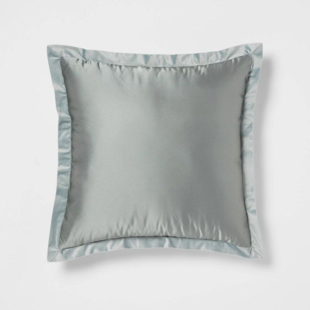 Threshold - 24"x24" Luxe Euro Sateen with Velvet Trim Decorati Green